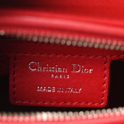 Lambskin Cannage Medium Lady Dior Red