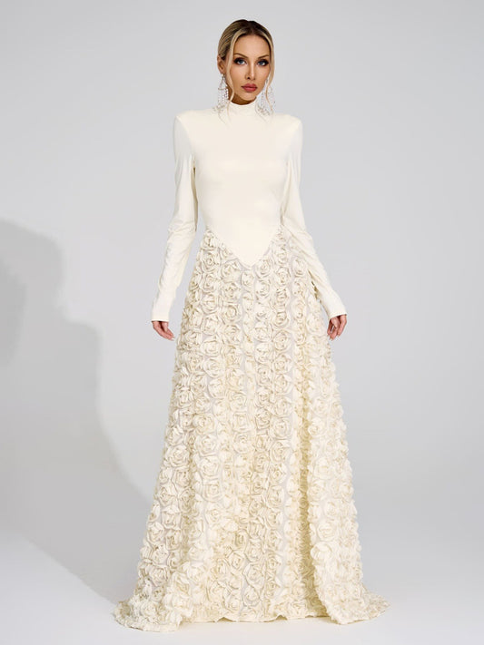 Elara Ivory Floral Maxi Dress