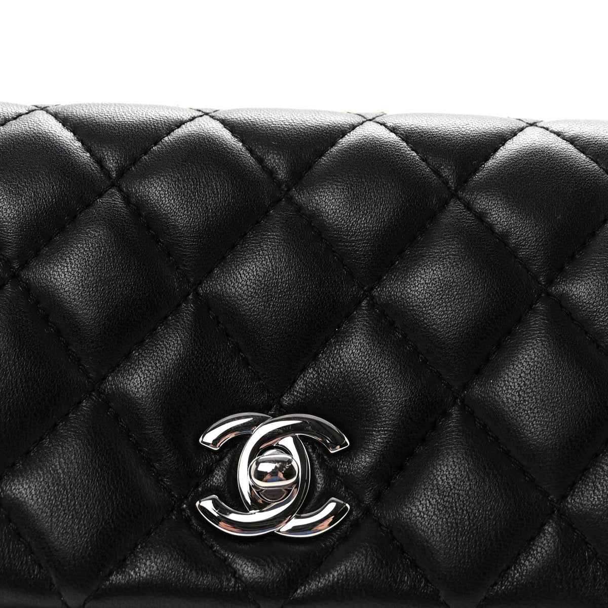 Lambskin Quilted Fold Up Again Clutch Black
