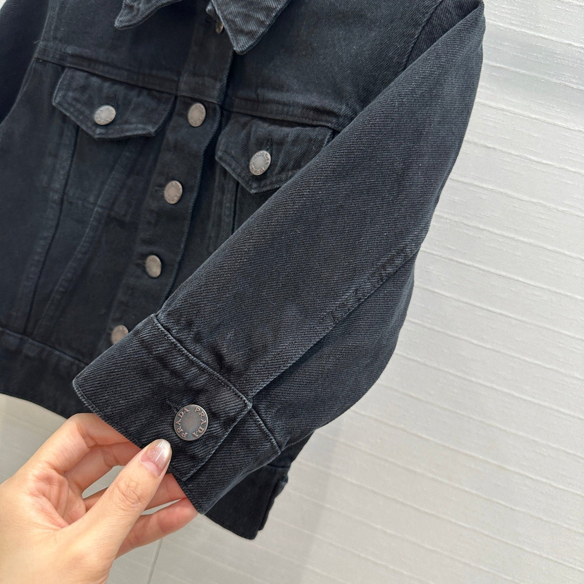 Prada Short Denim Jacket Black Cotton