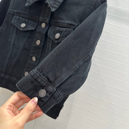 Prada Short Denim Jacket Black Cotton