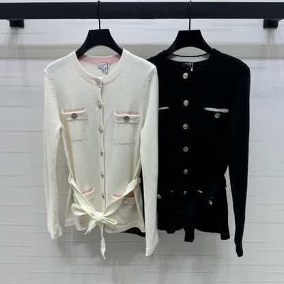 CHANEL DOUBLE-POCKET KNIT LONG SLEEVE CARDIGAN STYLE 289