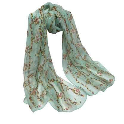 Scarvii - Vines Flower Print Scarf - Cool &amp; Soft