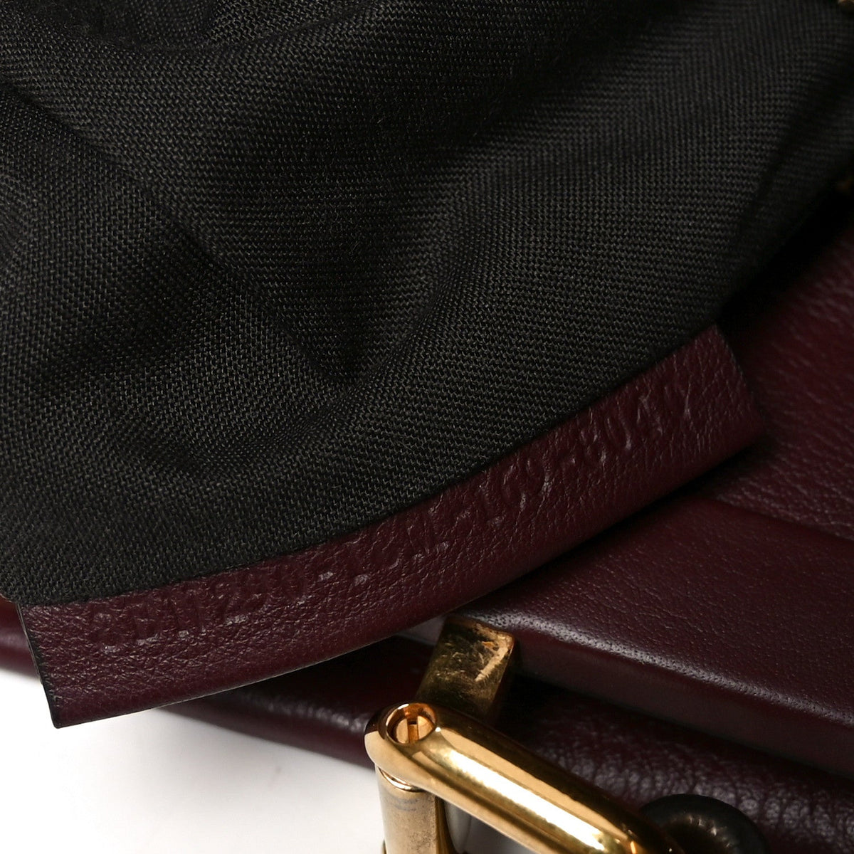 Vitello Seta Waves Bi-Color Medium Peekaboo Iconic Satchel Bordeaux Latte