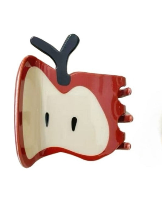 Beau - Red Apple-shaped Hair Clip of Cute &amp; Playful Style