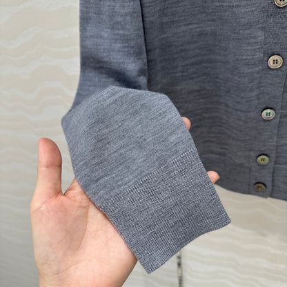 Prada 25 Cardigan Gray Wool