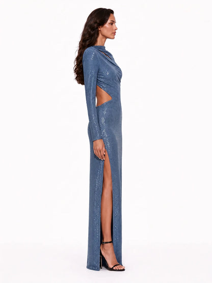 Phoebe Rhinestone Embellishments CutOut Maxi Dress
