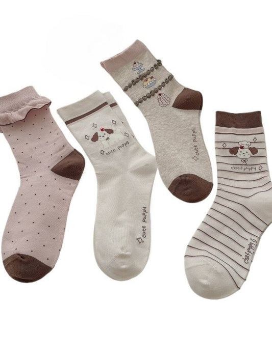 Rufia - Cute Cartoon Dog Women’s Mid-calf Socks