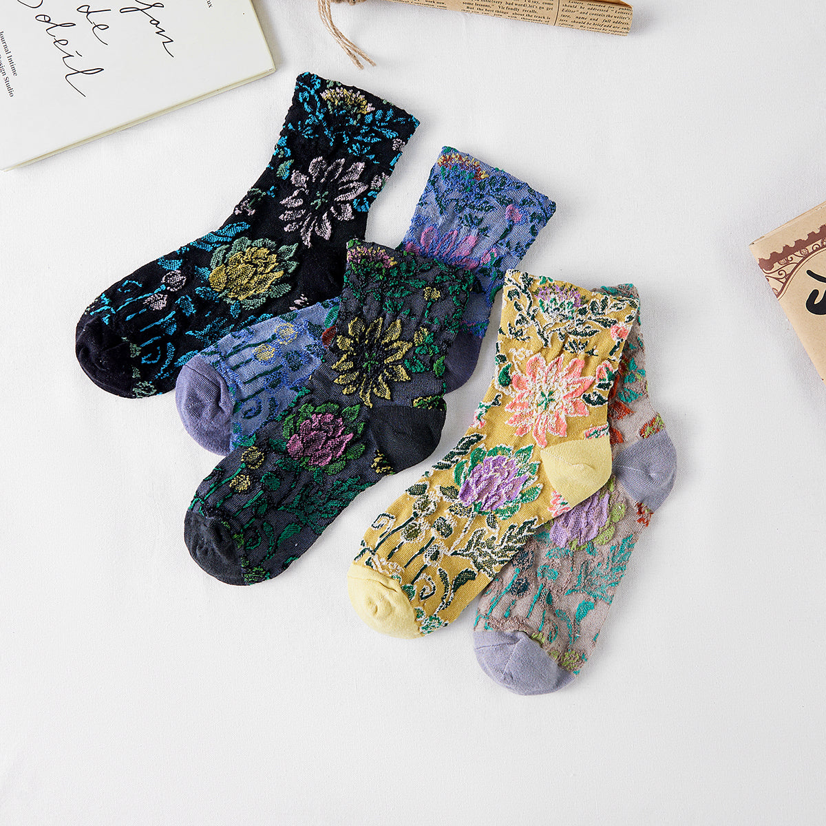 Rufia - 3D Flower Bohemian Women's Socks