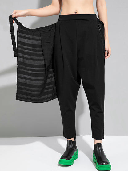 Original Stylish False Two Irregular Solid Color Harem Pants