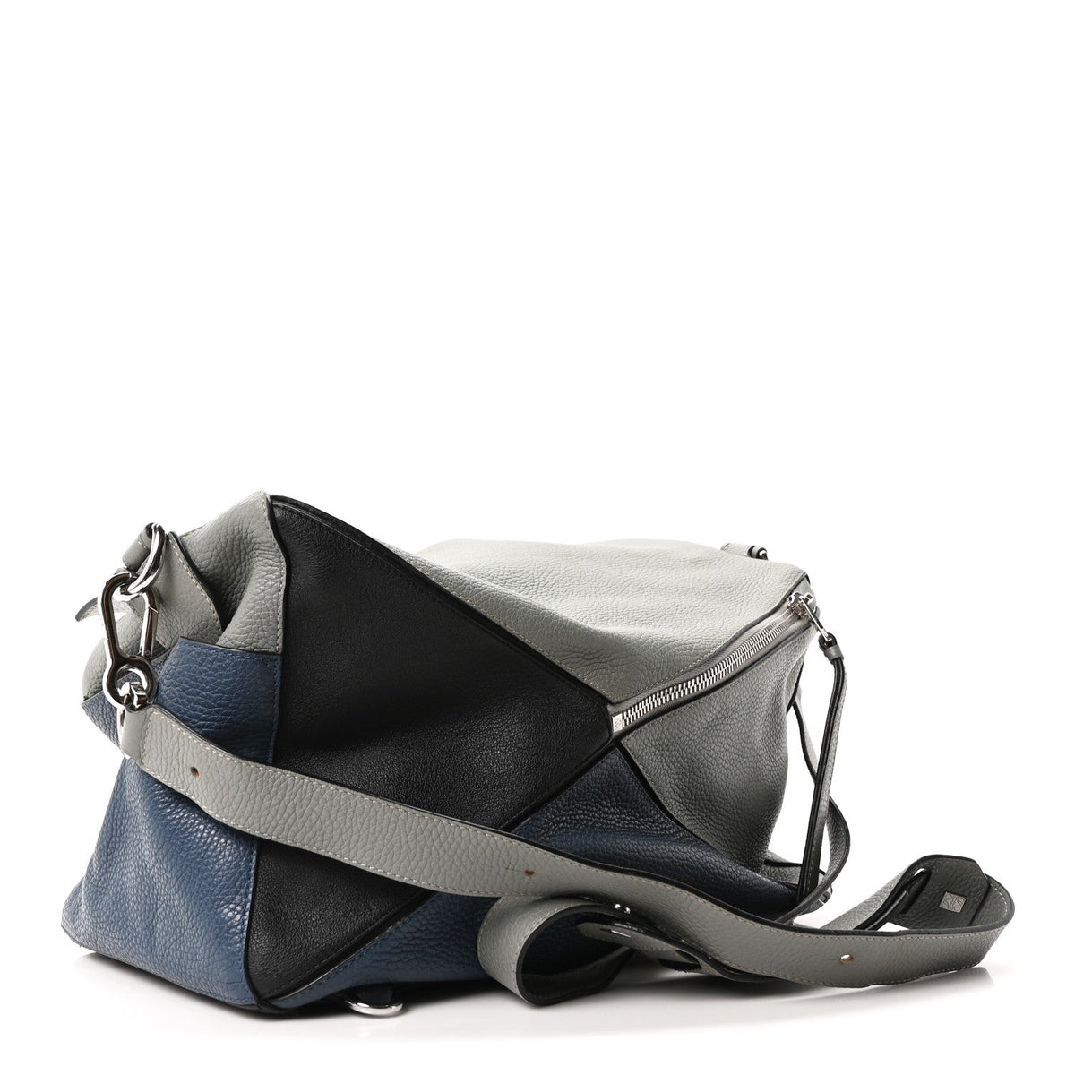 Calfskin Puzzle Bag XL Grey Blue