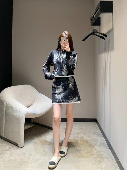 CHANEL 25S SWEATSHIRT SKIRT SET STYLE 188