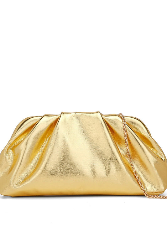 RUCHED clutch bag