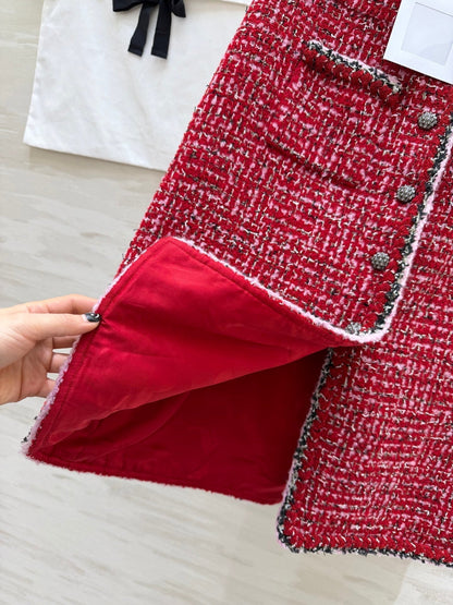 CC Runway Skirt Red Tweed 344793
