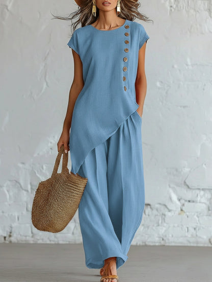 Effortless Linen-Blend 2-Piece Set | Relaxed Fit, S-5XL
