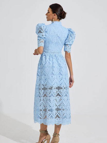 Jocelyn Sky Lace Midi Dress