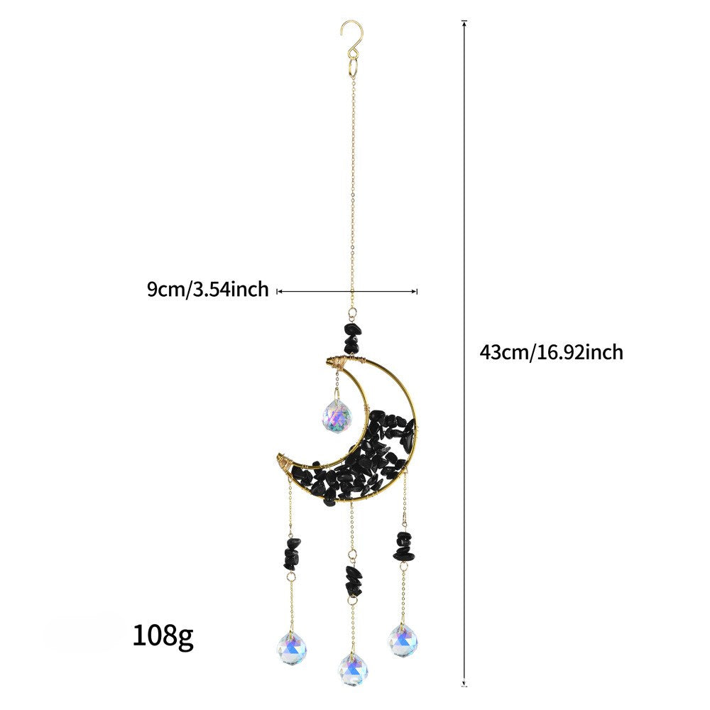 Colorful Stone Moon Crystal Home Hangings