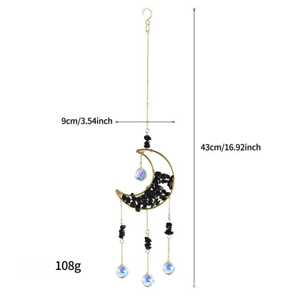 Colorful Stone Moon Crystal Home Hangings