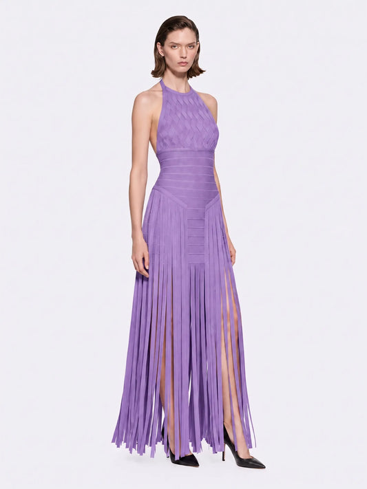 Dahlia Woven Fringe Maxi Dress