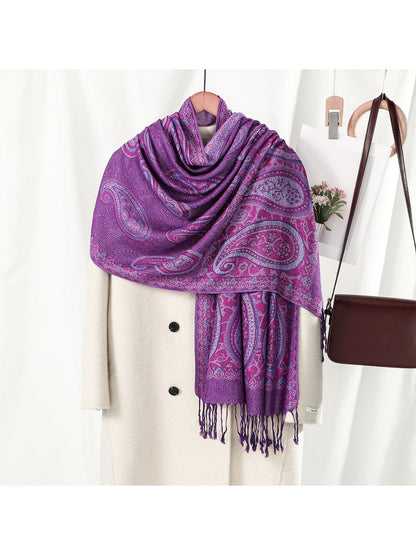 Sscarvii - Bohemian Paisley Tassel Scarf