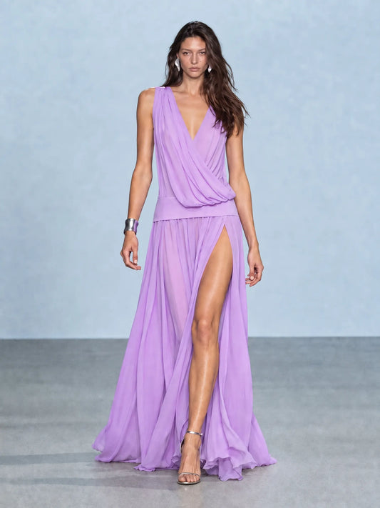 Sienna V-Neck Sleeveless Slit Maxi Dress