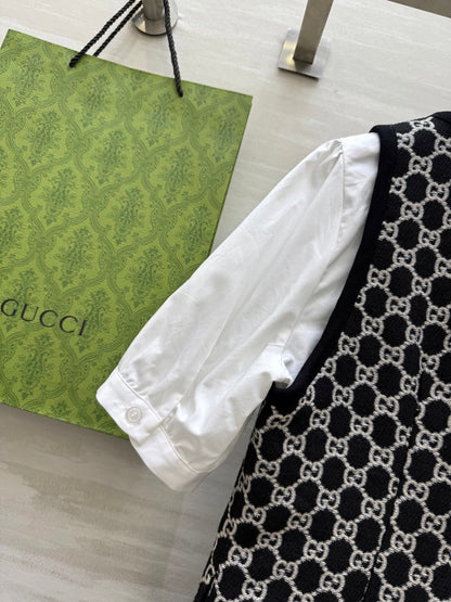 Gucci 25 Two-piece Dress Black White Jacquard Fabric