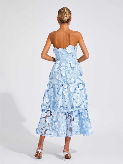 Antonella Flower Off Shoulder Maxi Dress