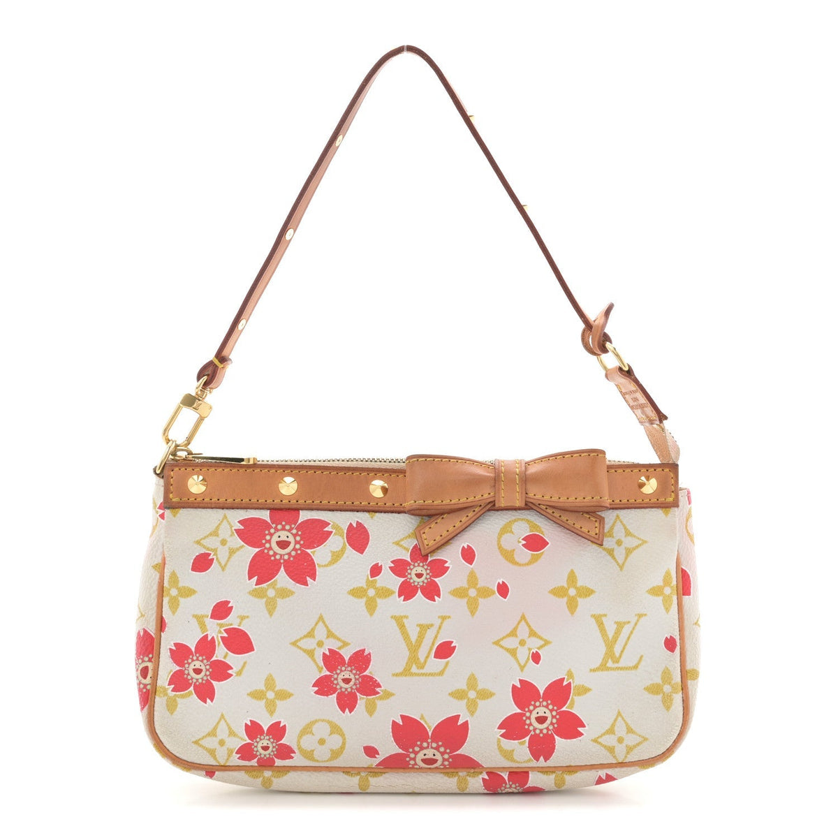 Monogram Cherry Blossom Pochette Accessories Red