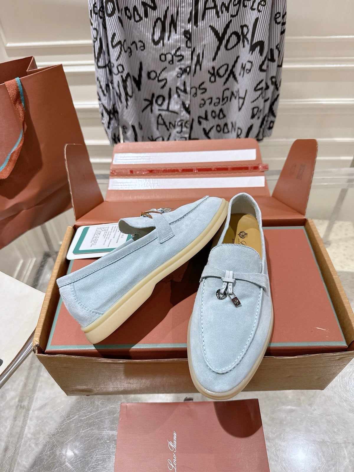 LP Summer Charms Walk Loafers Light Blue Suede 565862
