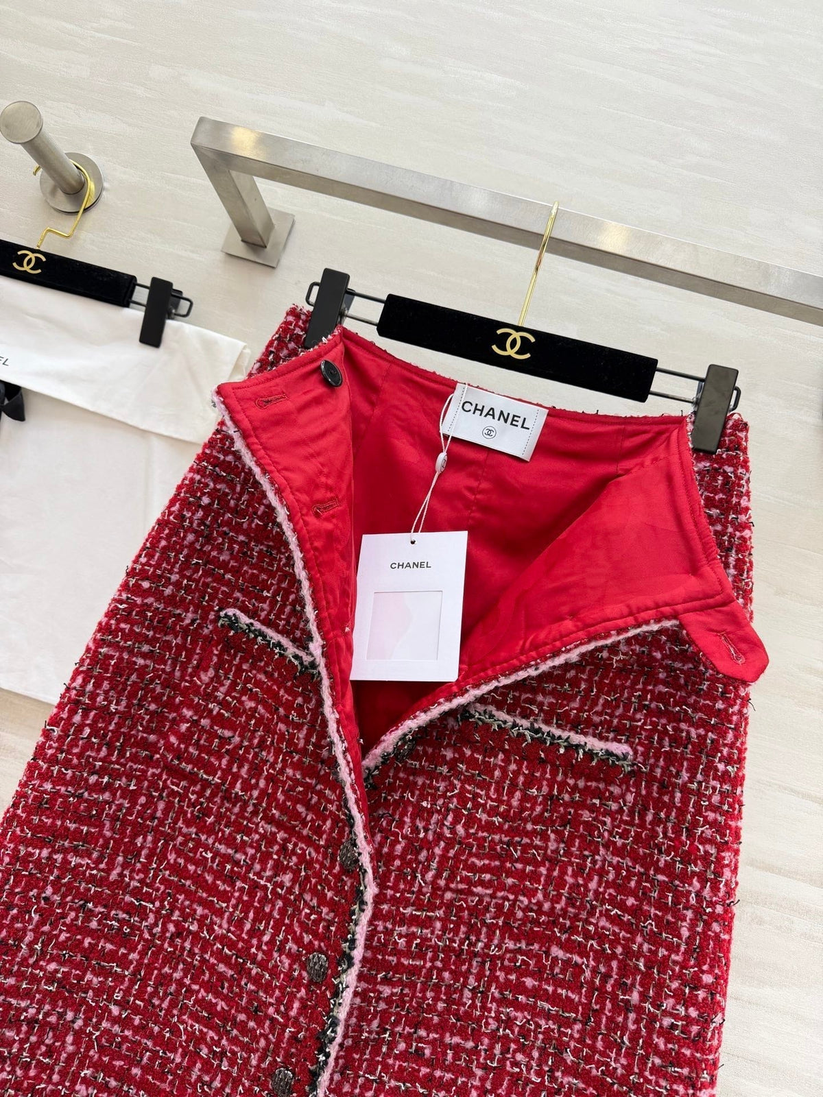 CC Runway Skirt Red Tweed 344793