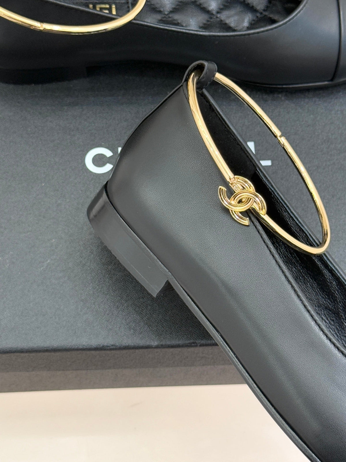 CC 26C Ribbon Double C Camellia Mary Jane Black Lambskin