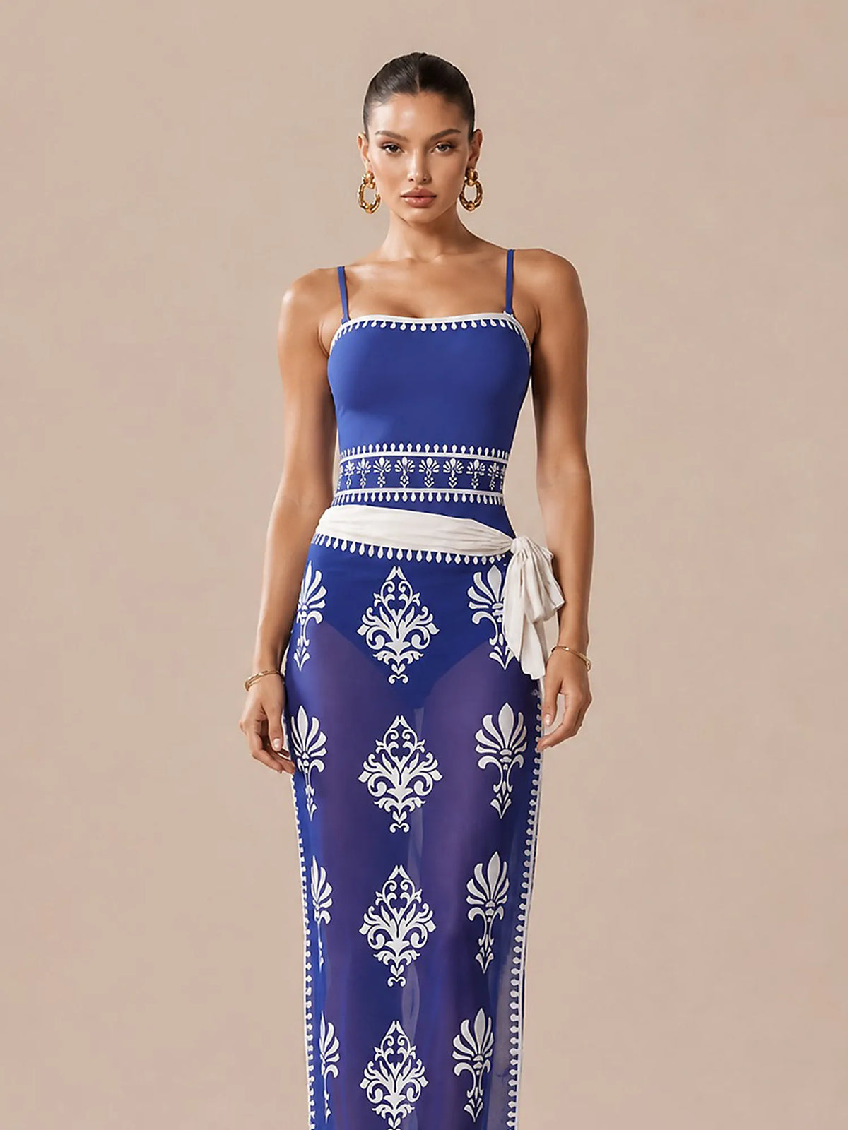 Nora Ethnic-style Printed Swimsuit Set