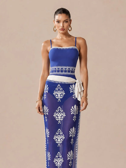 Nora Ethnic-style Printed Swimsuit Set