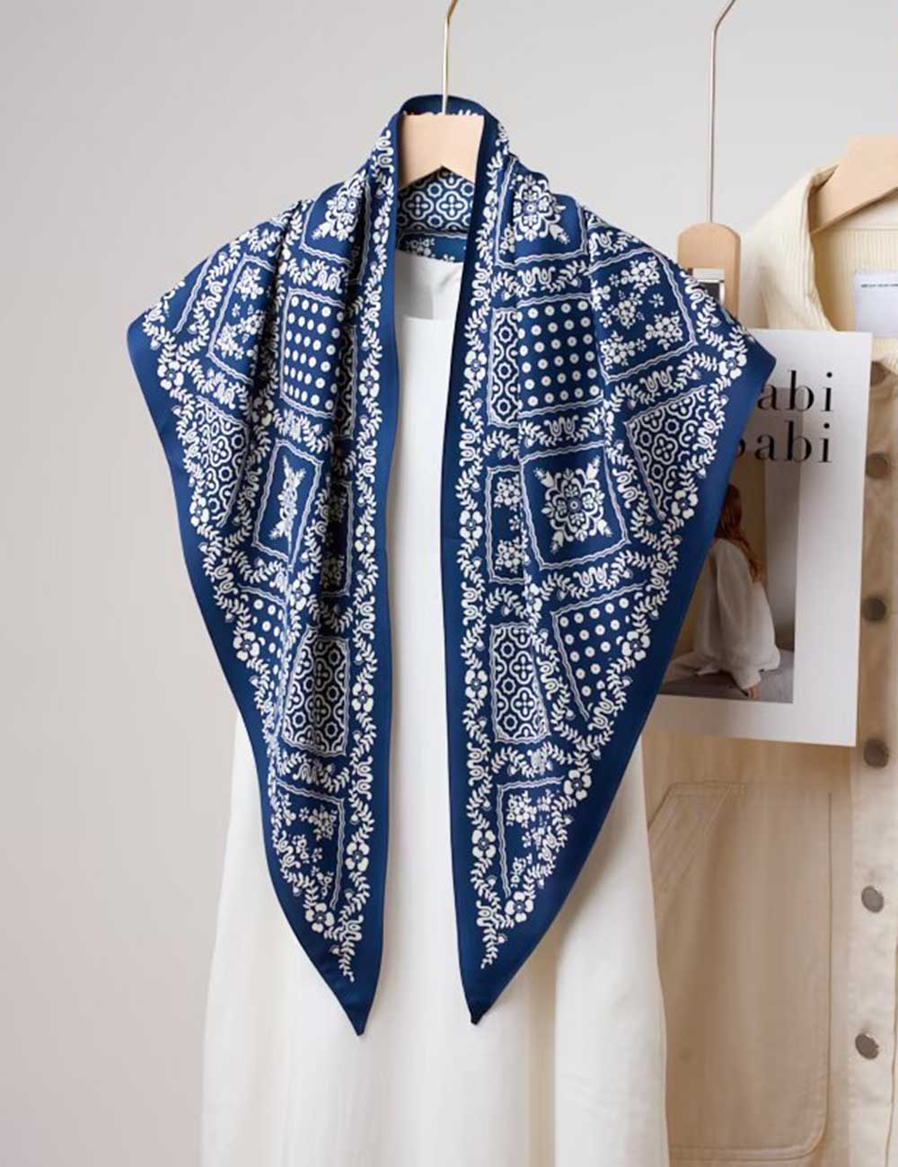 Vintage Paisley Triangle Silk Scarf
