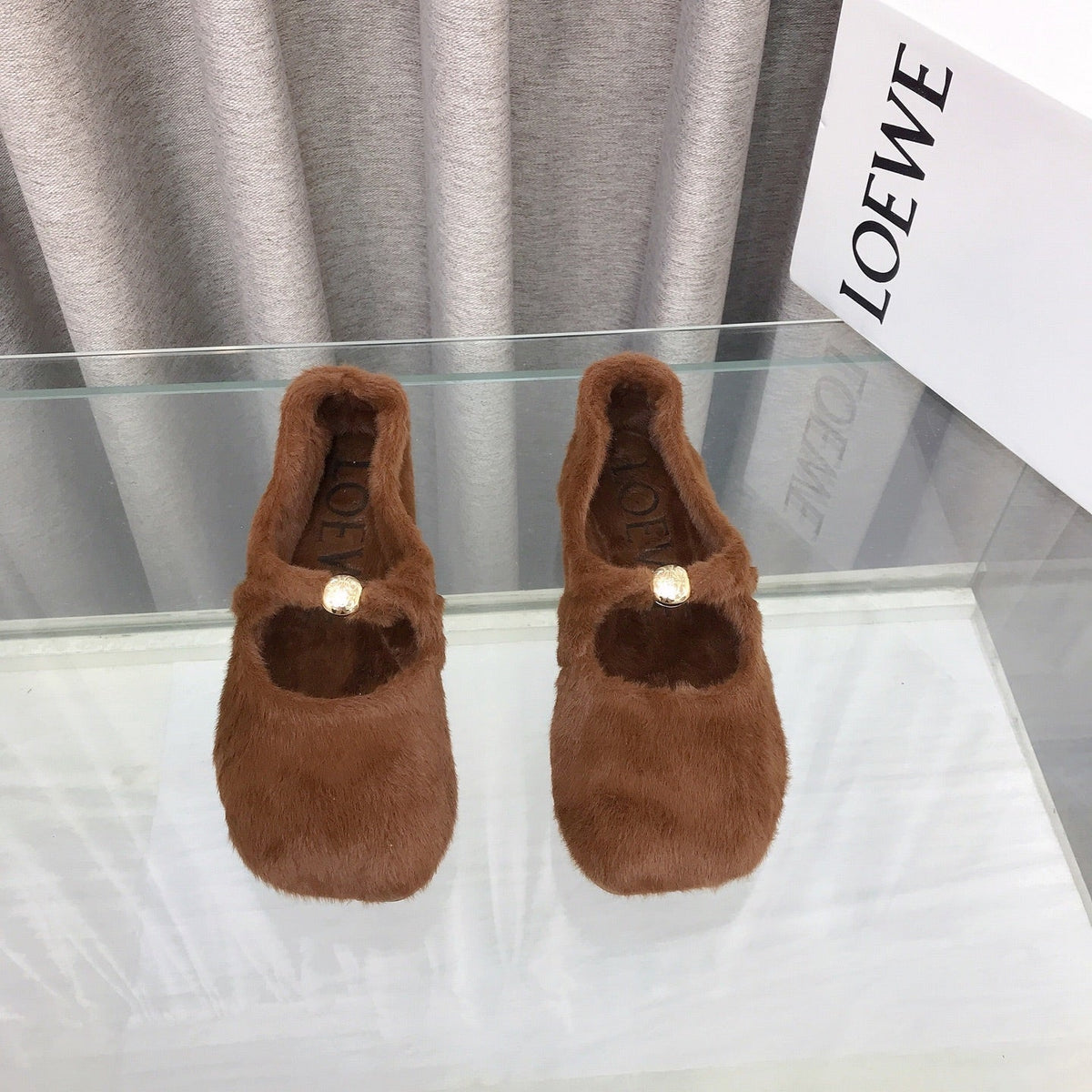 Loewe 2026 Ballet Flat Brown in Wool 597432