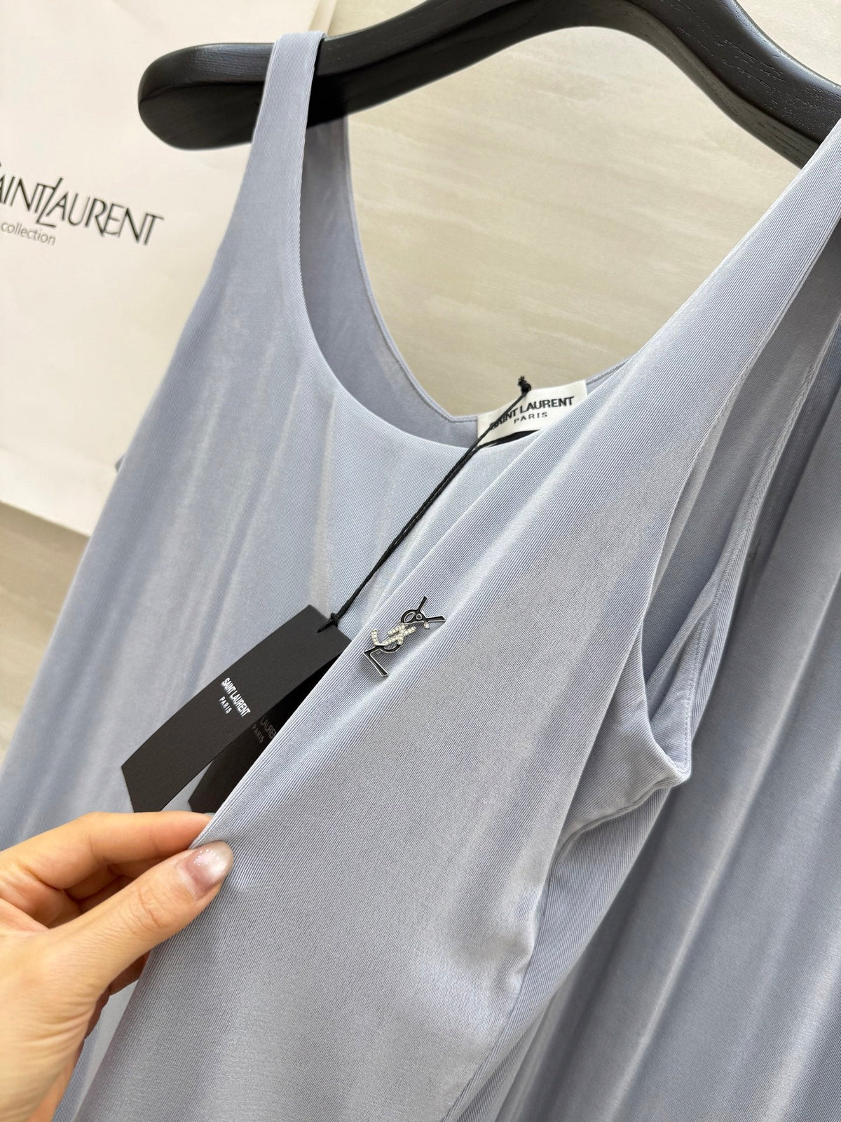 YSL 25 Vest Pant Set Pastel Blue Acetate