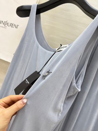 YSL 25 Vest Pant Set Pastel Blue Acetate