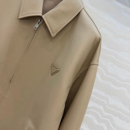 Prada Jacket Brown Leather 341211