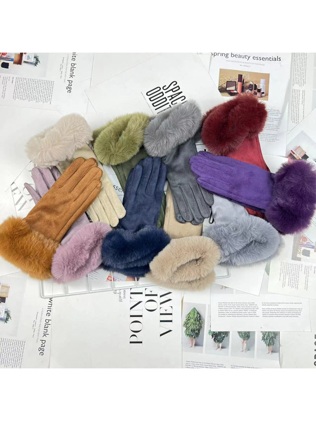 Gloving - Women's Fur-Cuff Winter Gloves
