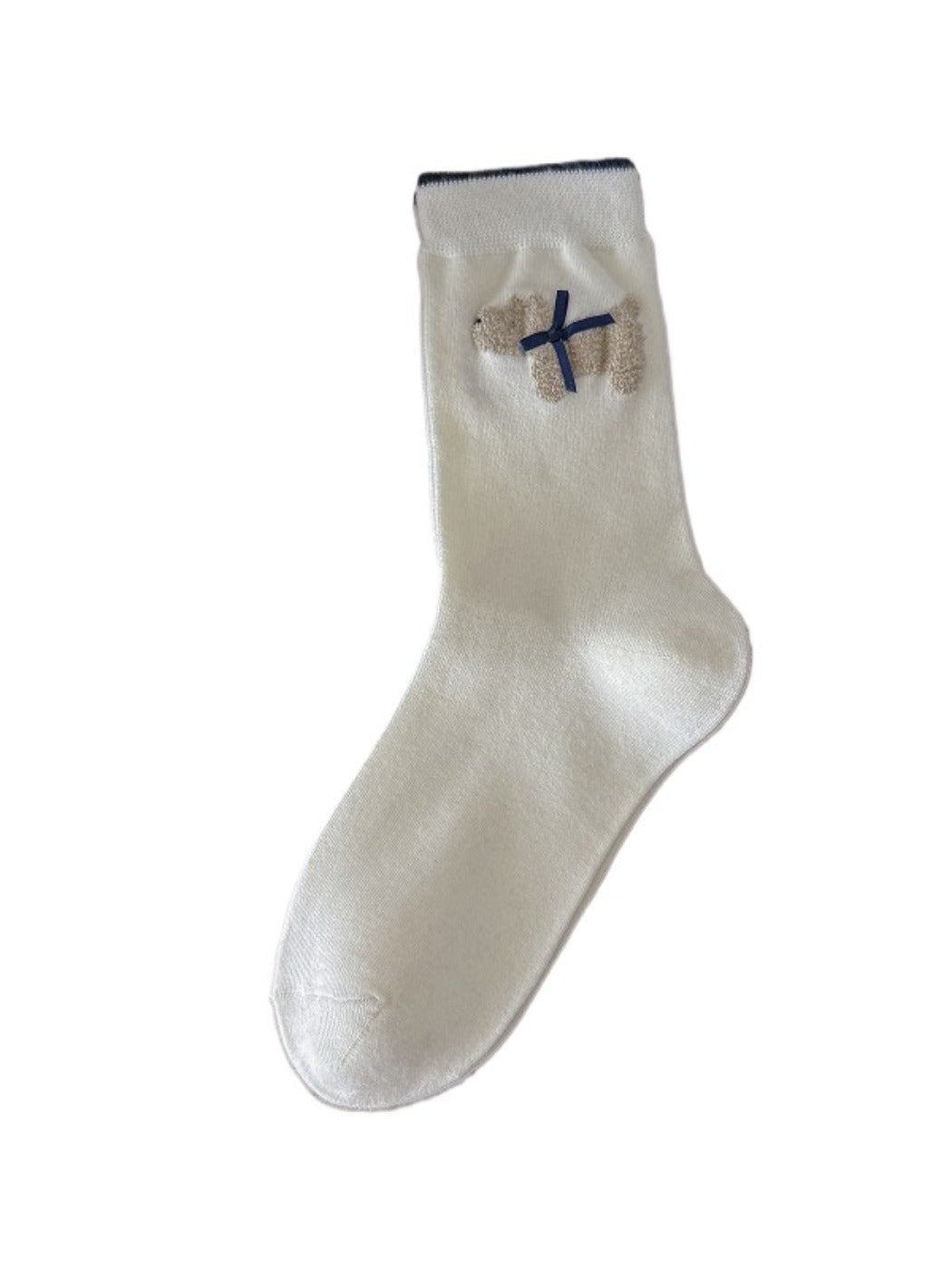 Rufia - White Mid-calf Socks with Various Patterns – 7 Options