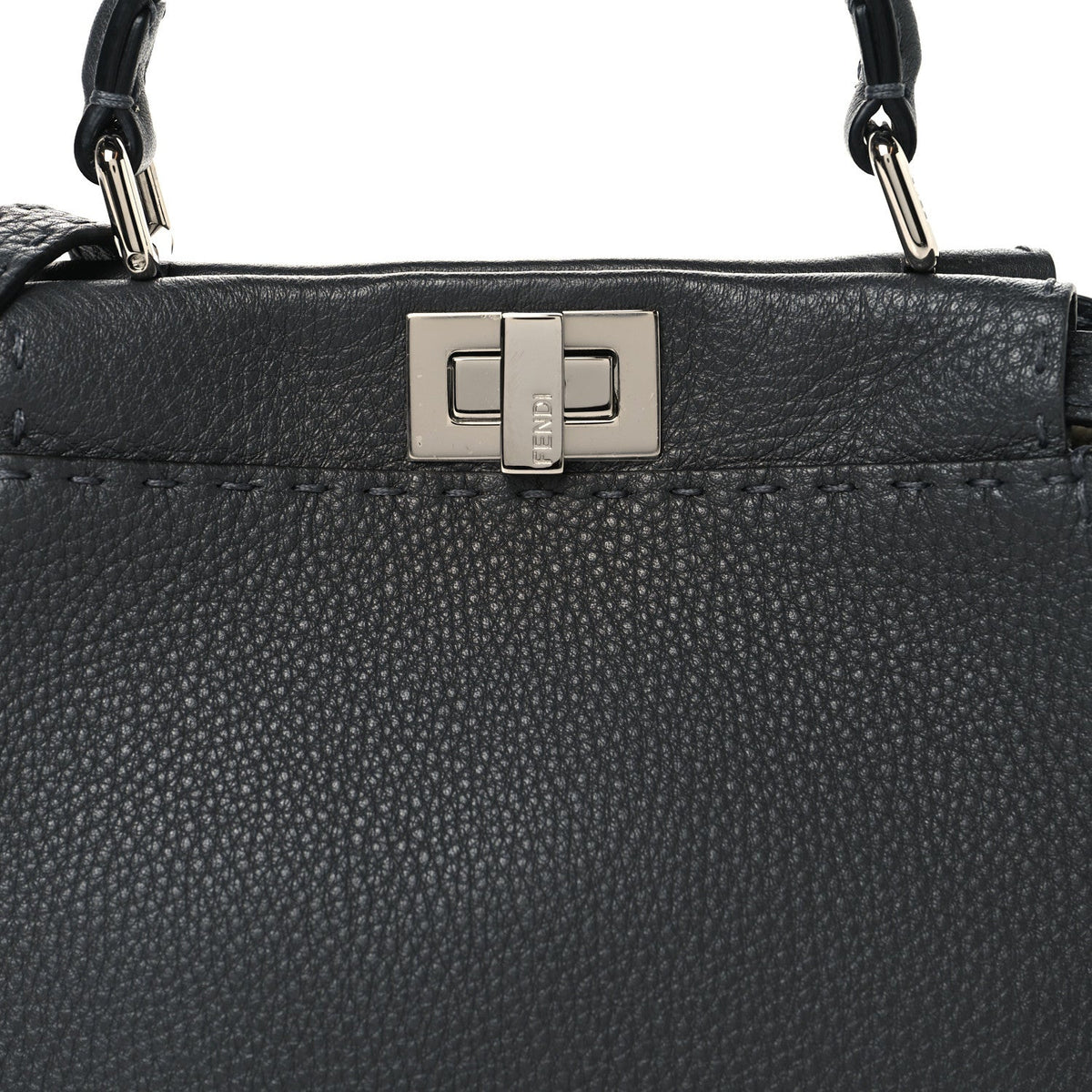 Cuoio Romano Selleria Bi-Color Mini Peekaboo Iconic Satchel Asfalto Latte