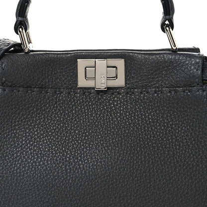 Cuoio Romano Selleria Bi-Color Mini Peekaboo Iconic Satchel Asfalto Latte