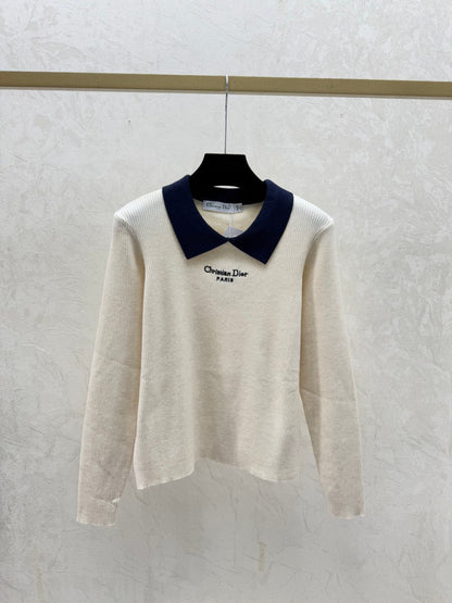 Dior 2025 Knitted Collared Long-sleeved Sweater Wool