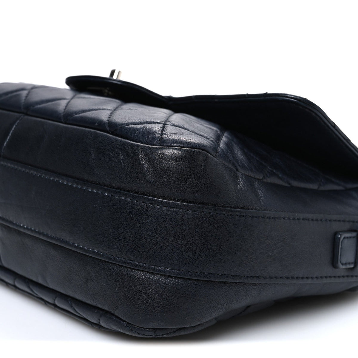 Lambskin Quilted Messenger Bag Dark Navy