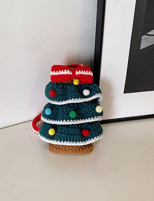 Cute Handmade Crochet Christmas Tree Crossbody Bag