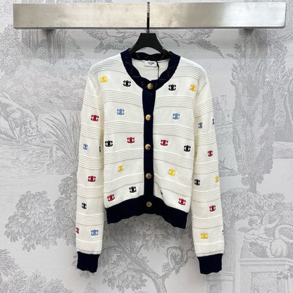Celine 25 Cardigan White Wool 300938