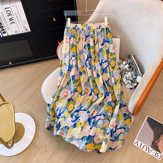 Troposa - Monet Floral A-Line Skirt - Charm &amp; Elegant