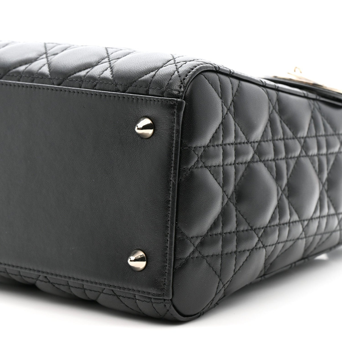 Lambskin Cannage Medium Lady Dior Black