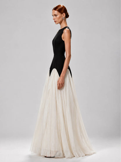 Sienna Pleated Panel Sleeveless Midi Dress