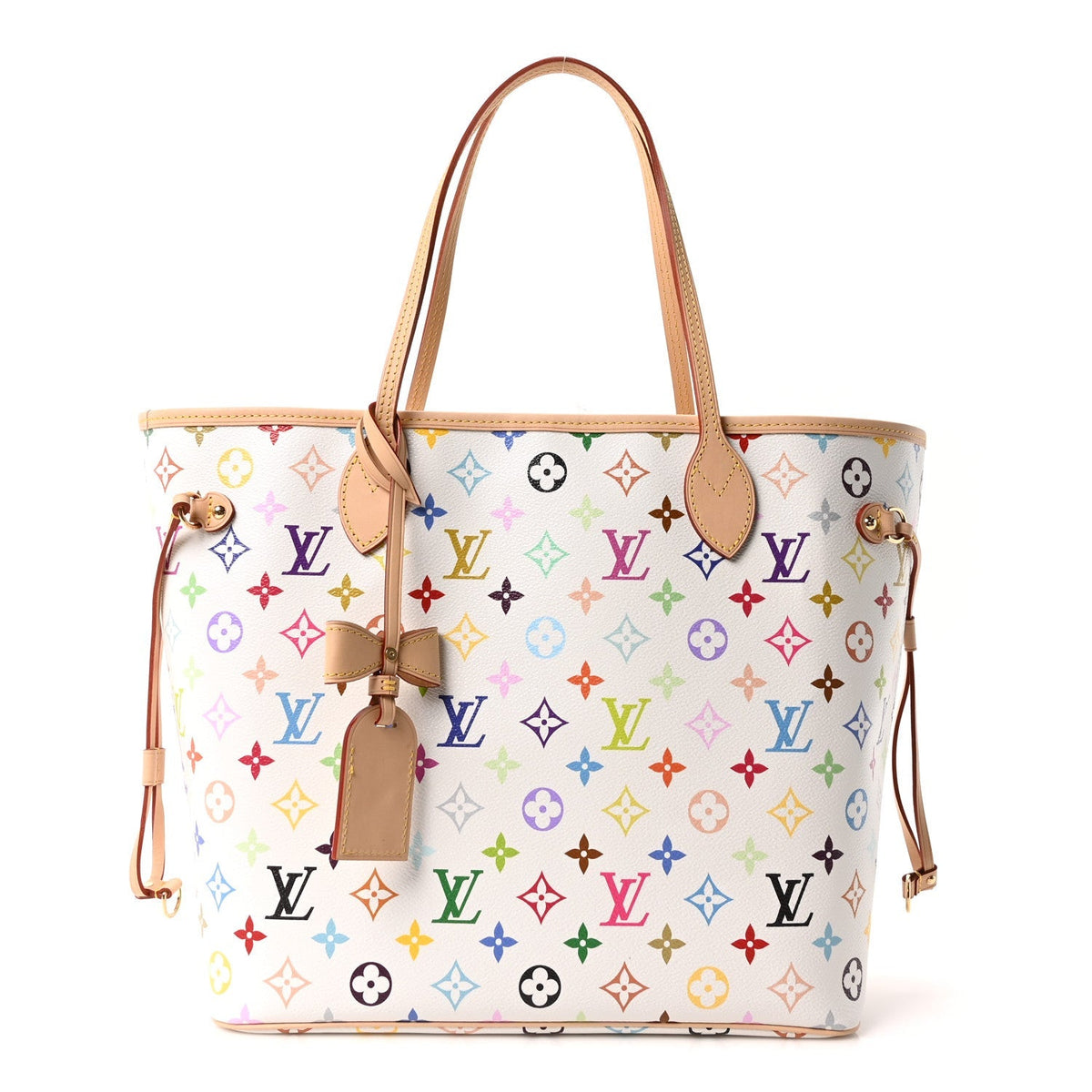 LV X TM Monogram Multicolor Neverfull MM White